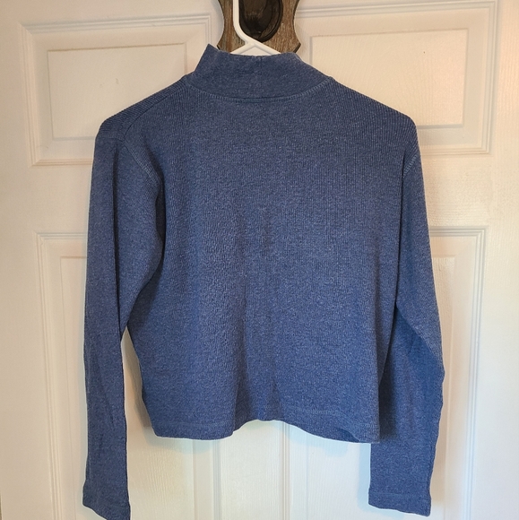 (587) Carole Little Sports Petites Woman's Long Sleeve Turtleneck, Size: S Blue - Picture 12 of 14